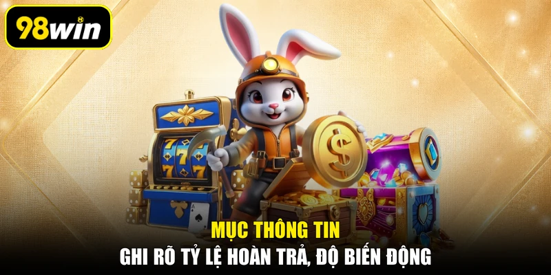 Mục thông tin ghi rõ tỷ lệ hoàn trả, độ biến động