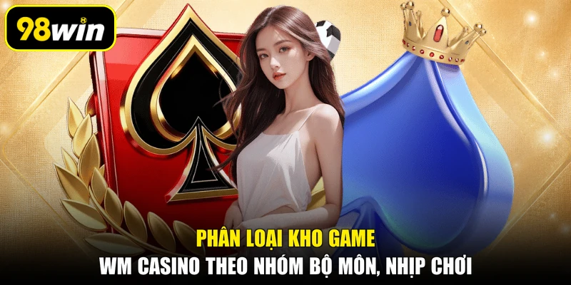 Phân loại kho game WM casino theo nhóm bộ môn, nhịp chơi